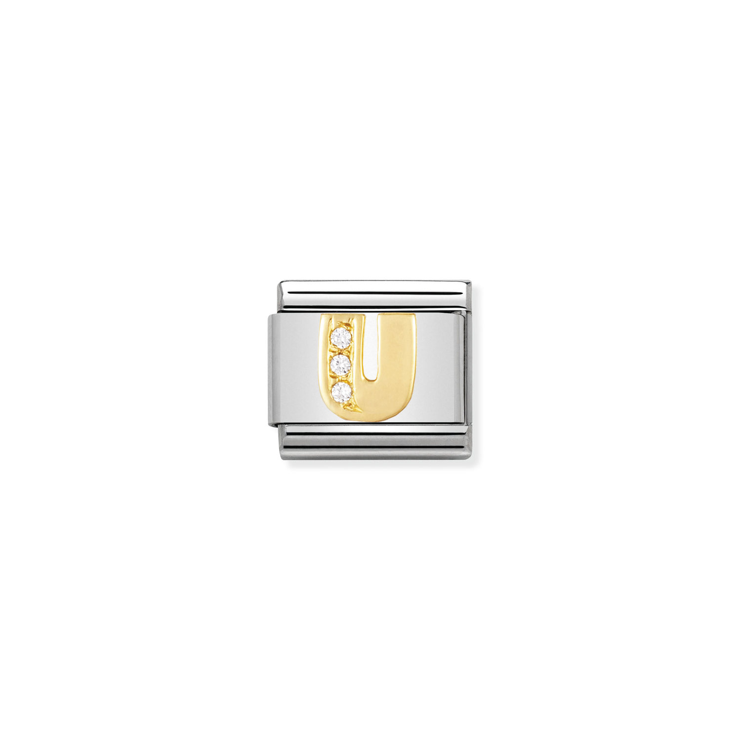 Ogniwo / link do bransolety Nomination Composable stalowe ze złotem 18k litera U (OG-001264) product