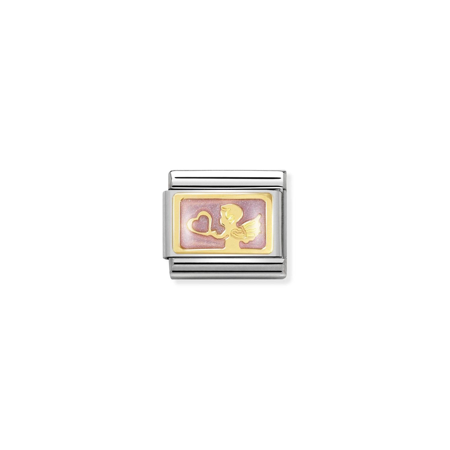 Ogniwo / link do bransolety Nomination Composable stalowe ze złotem 18k anioł (OG-001607) product