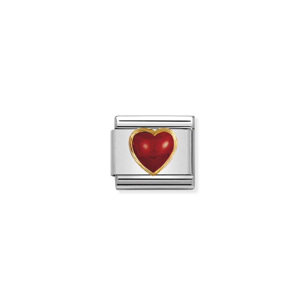 Ogniwo / link do bransolety Nomination Composable stalowe ze złotem 18k serce (OG-000252) product