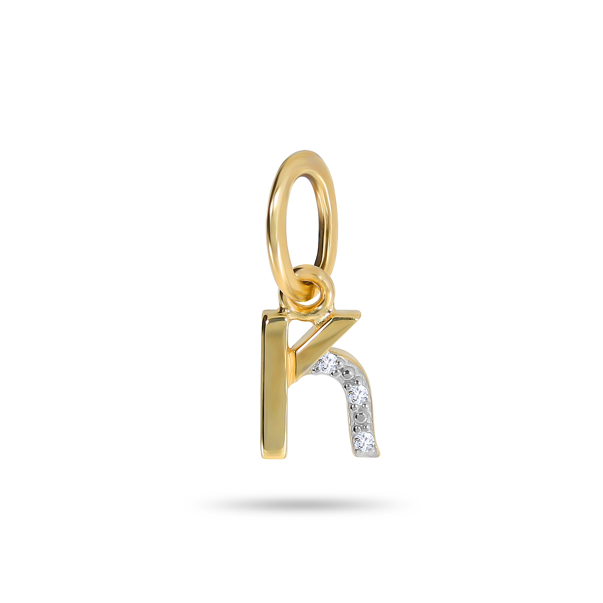 Briju Zawieszka złota z diamentami 0,003 ct Alfabet litera K 333 (BI-000896)