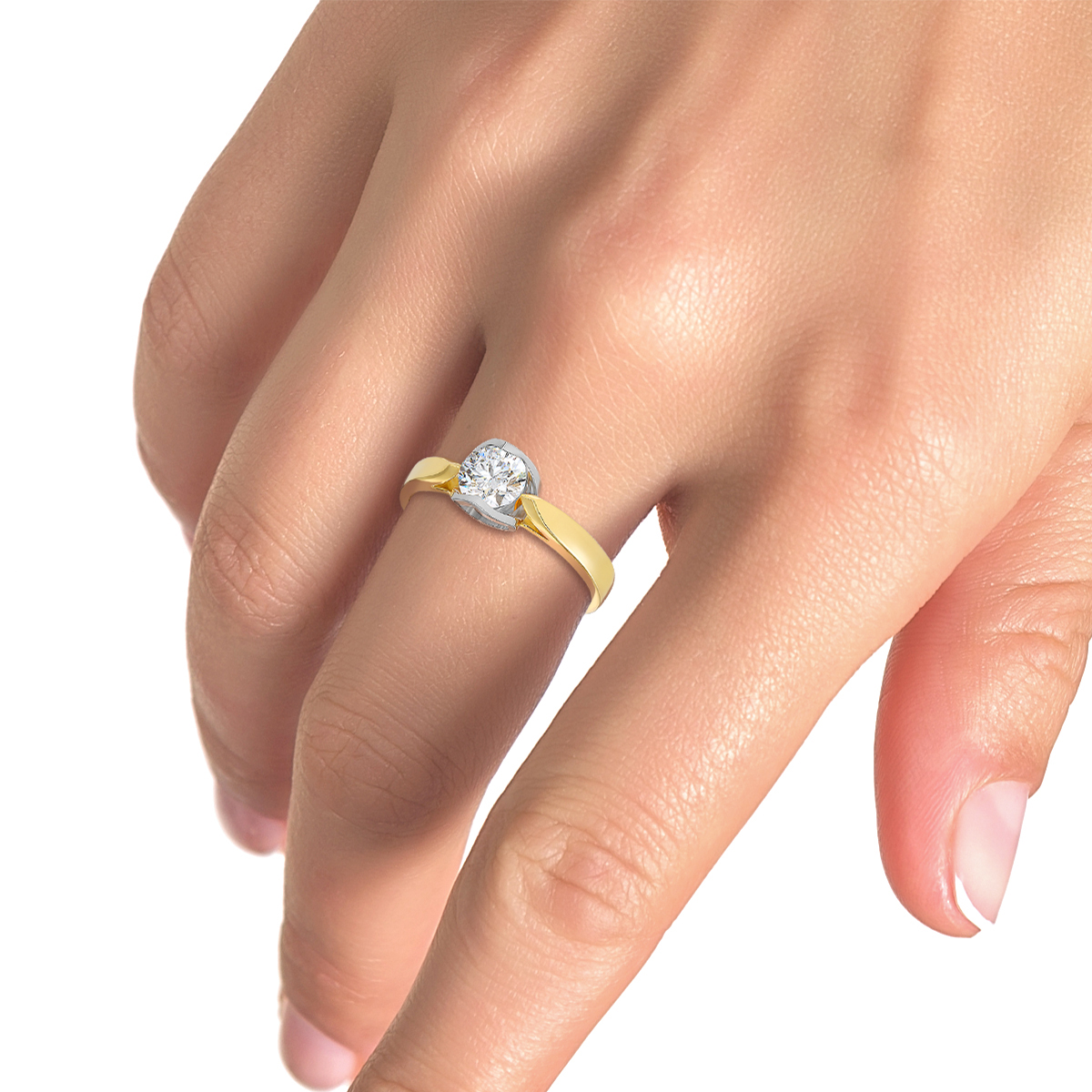 Briju Pierścionek zaręczynowy kolekcja Amazing z żółtego złota z brylantem  1,00 ct 585 (B0497-100)