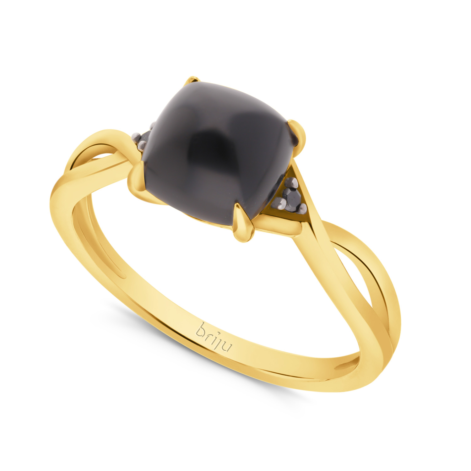 Pierścionek żółte złoto diament czarny 333 (BI-001024)