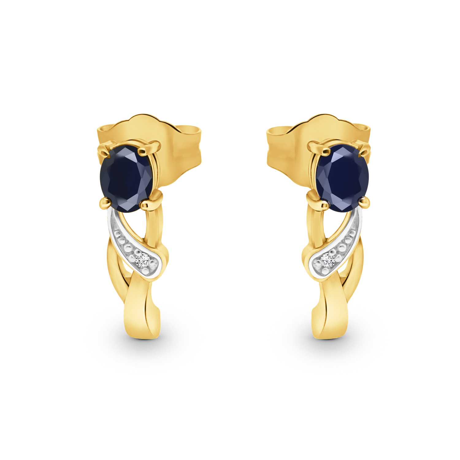 Kolczyki kolekcja Diamonds złote z szafirami 0,46 ct  i diamentami [183315]