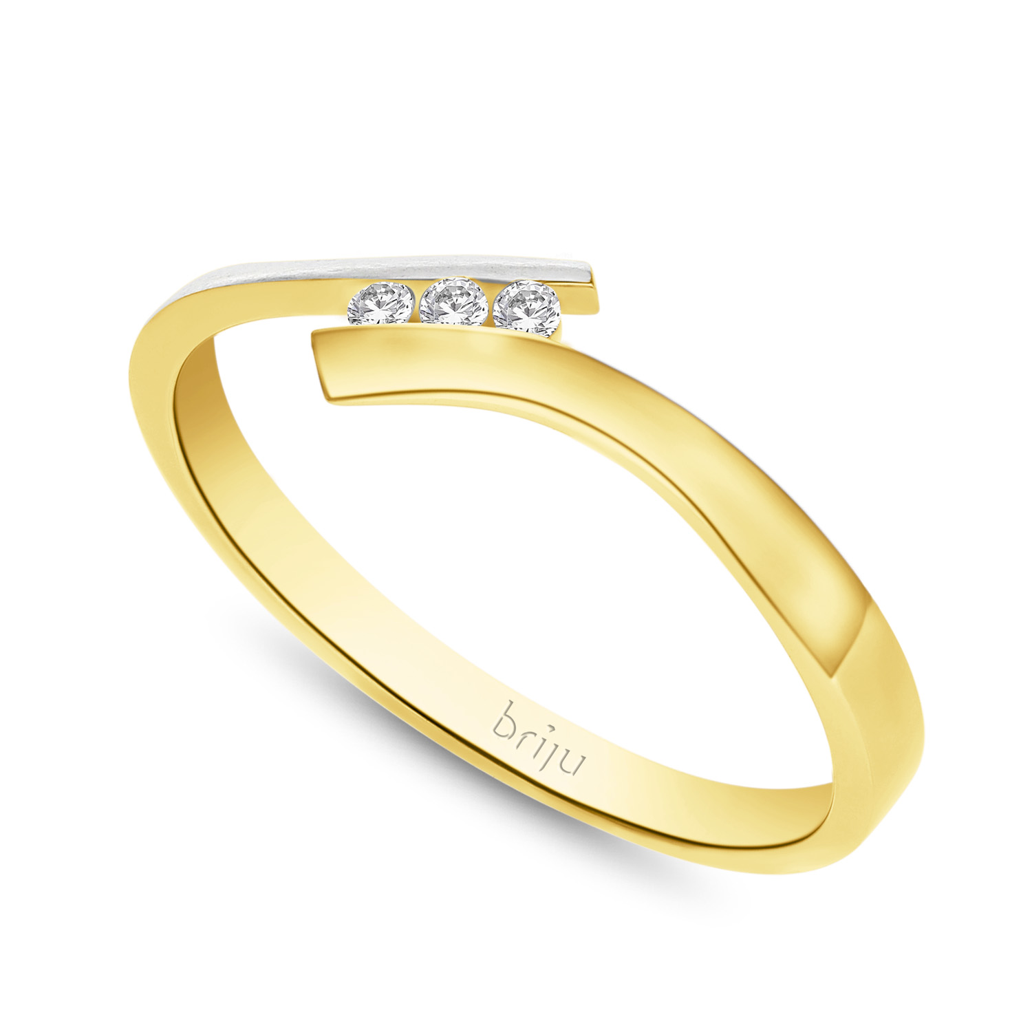 Briju Pierścionek z brylantami żółte złoto 0,039 ct 585 (B0334-100)