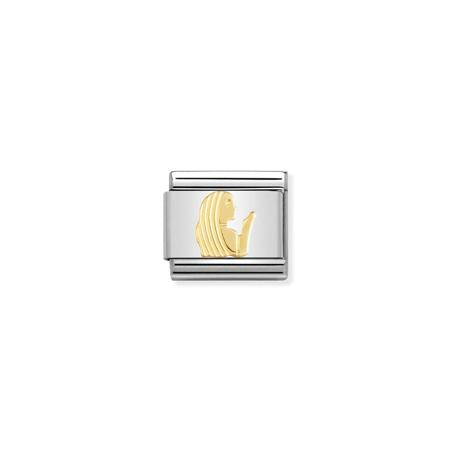 Ogniwo / link do bransolety Nomination stalowe ze złotem 18k znaki zodiaku panna [54678]