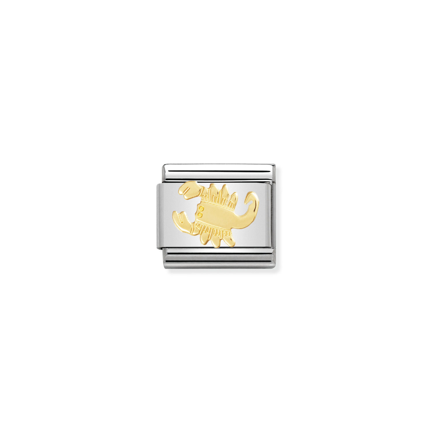 Ogniwo / link do bransolety Nomination stalowe ze złotem 18k znaki zodiaku skorpion [54680]