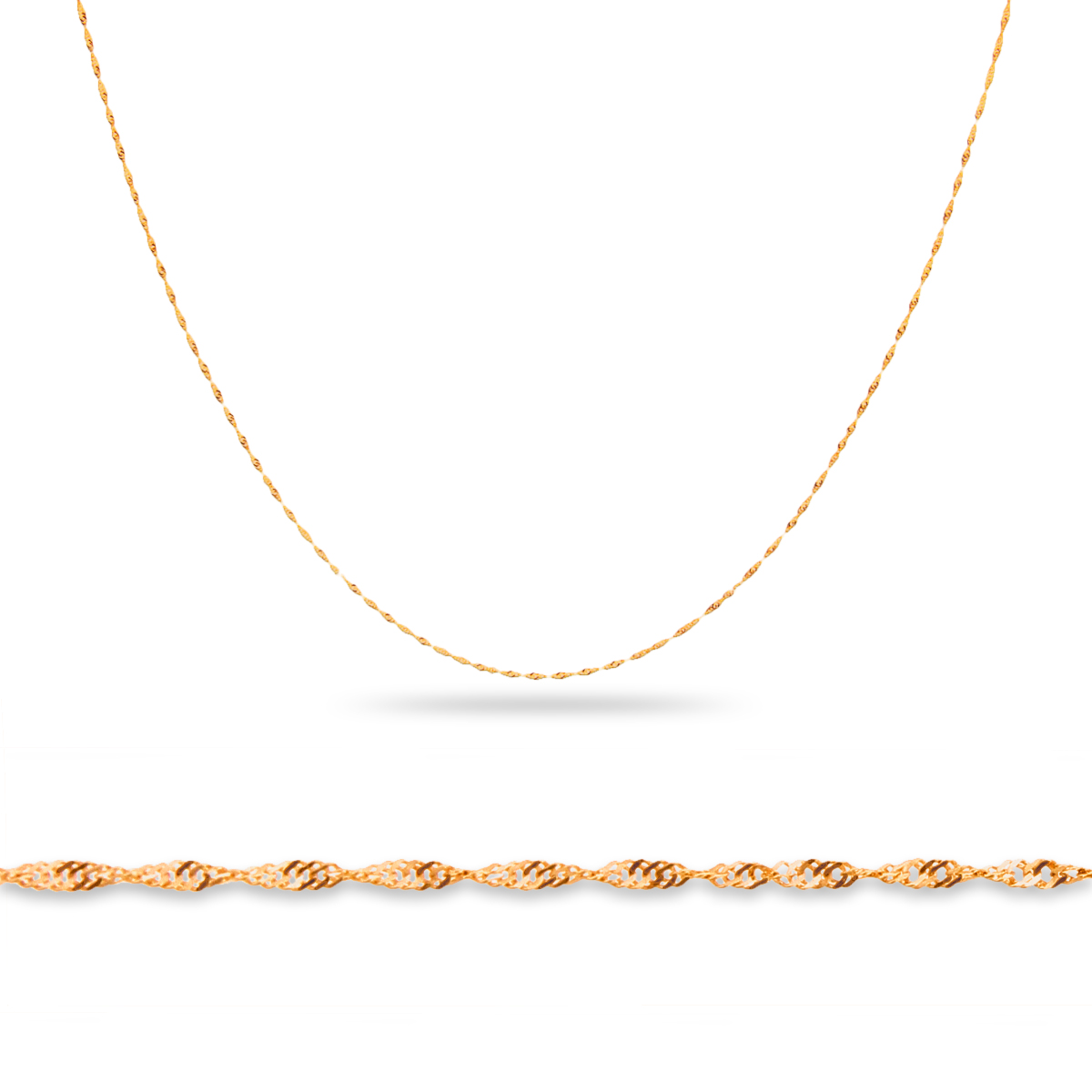 Briju Łańcuszek damski złoty splot singapur pełen 585 długość 45cm (LA-000342)