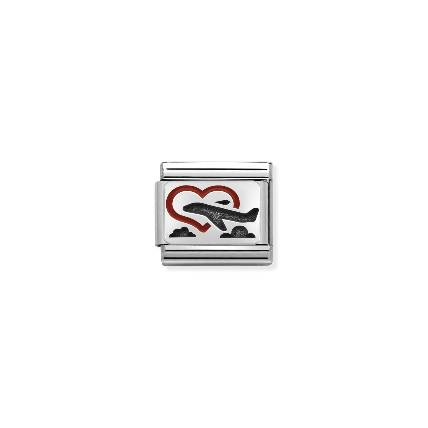 Ogniwo / link do bransolety Nomination stalowe ze srebrem samolot [69356]
