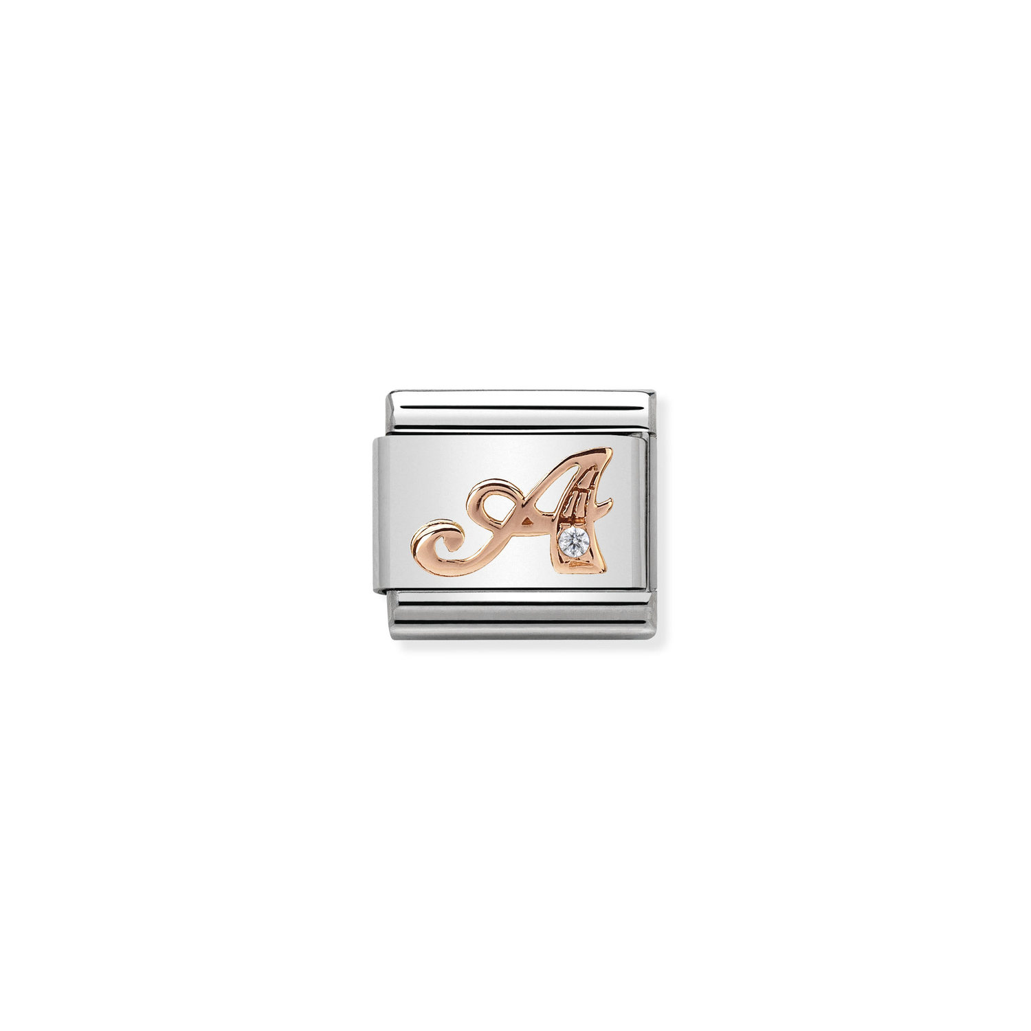 Ogniwo / link do bransolety Nomination Composable Rose Gold 40 litera A [73804]