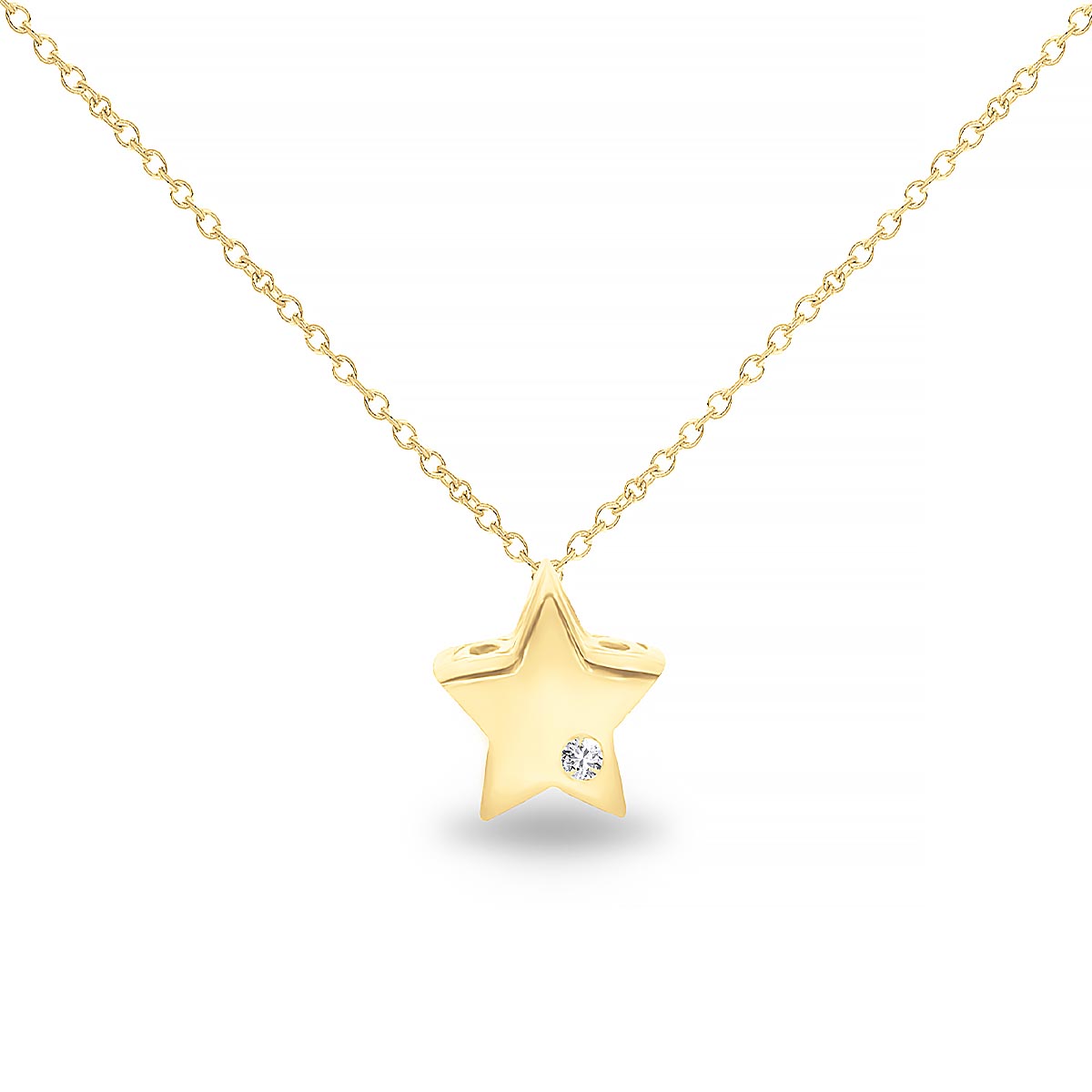 Briju Naszyjnik złoty kolekcja Diamonds Gold gwiazdka 0,004 ct 585 (BI-000954)
