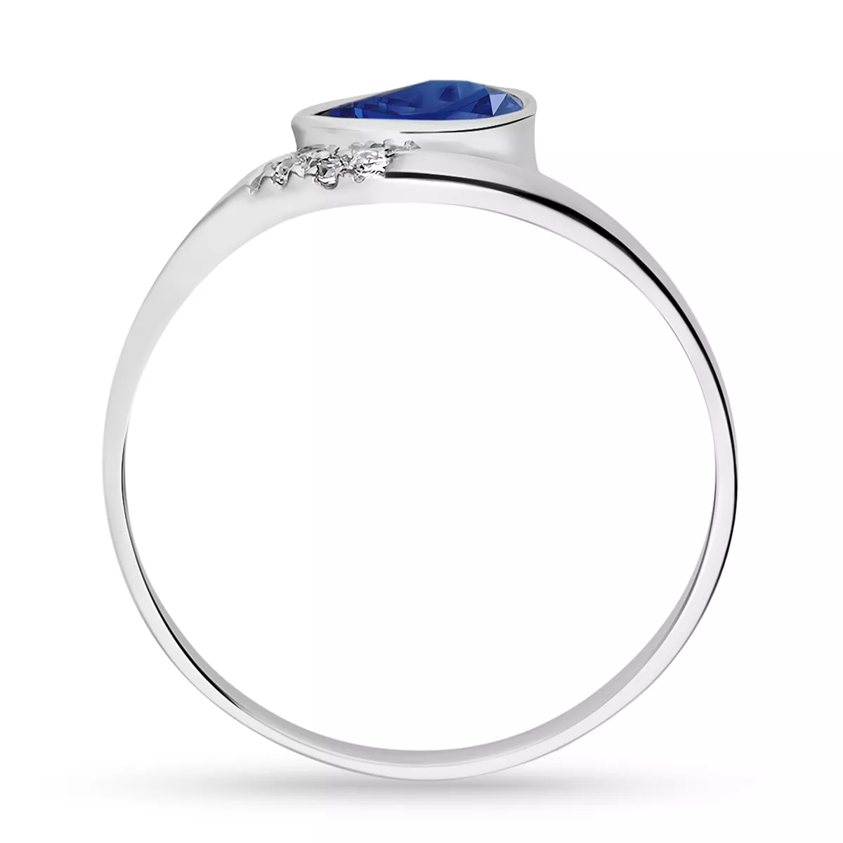 Briju Pierścionek z brylantami białe złoto szafir 0,95 ct 585 (B0361-100)