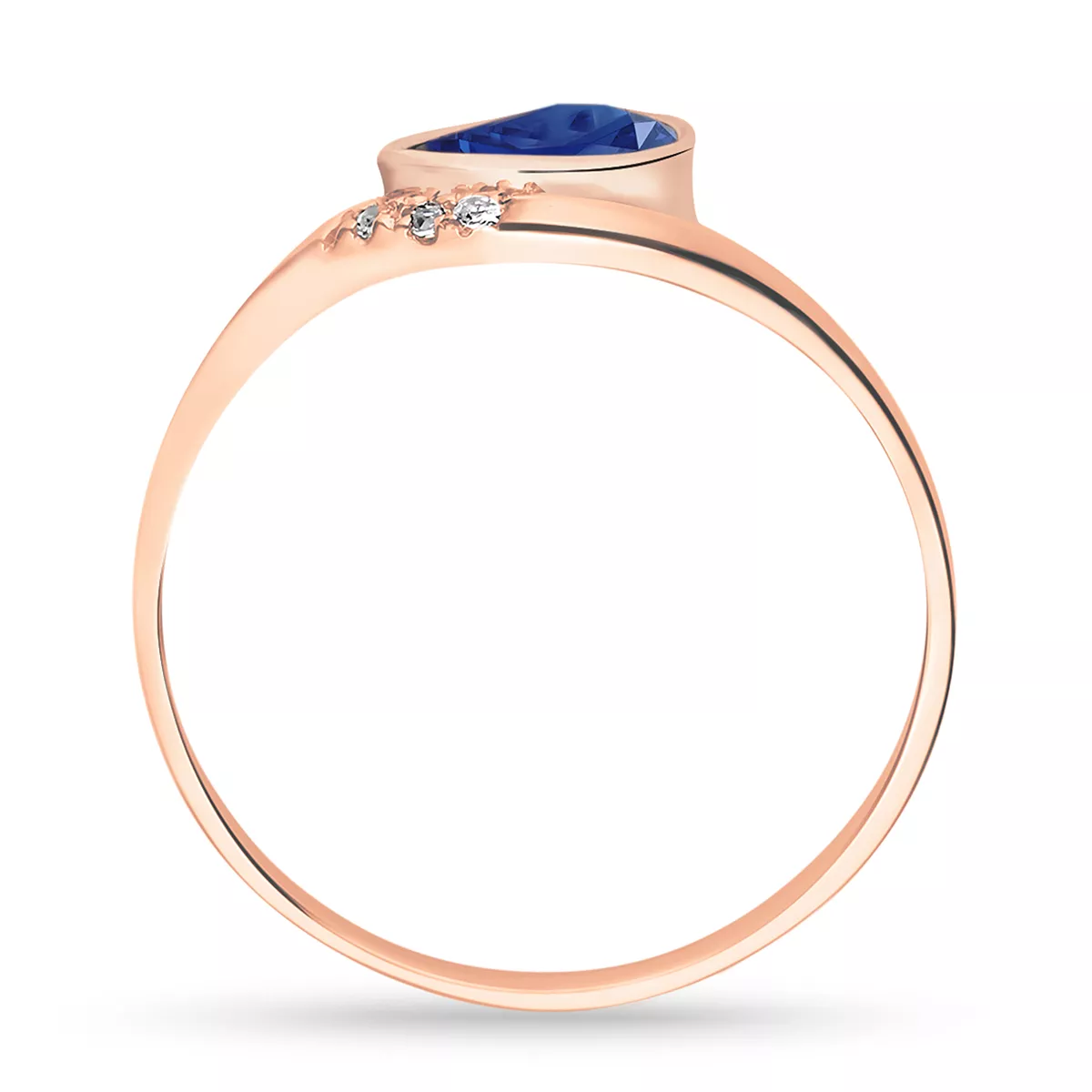 Briju Pierścionek z brylantami różowe złoto szafir 0,95 ct 585 (B0361-100)