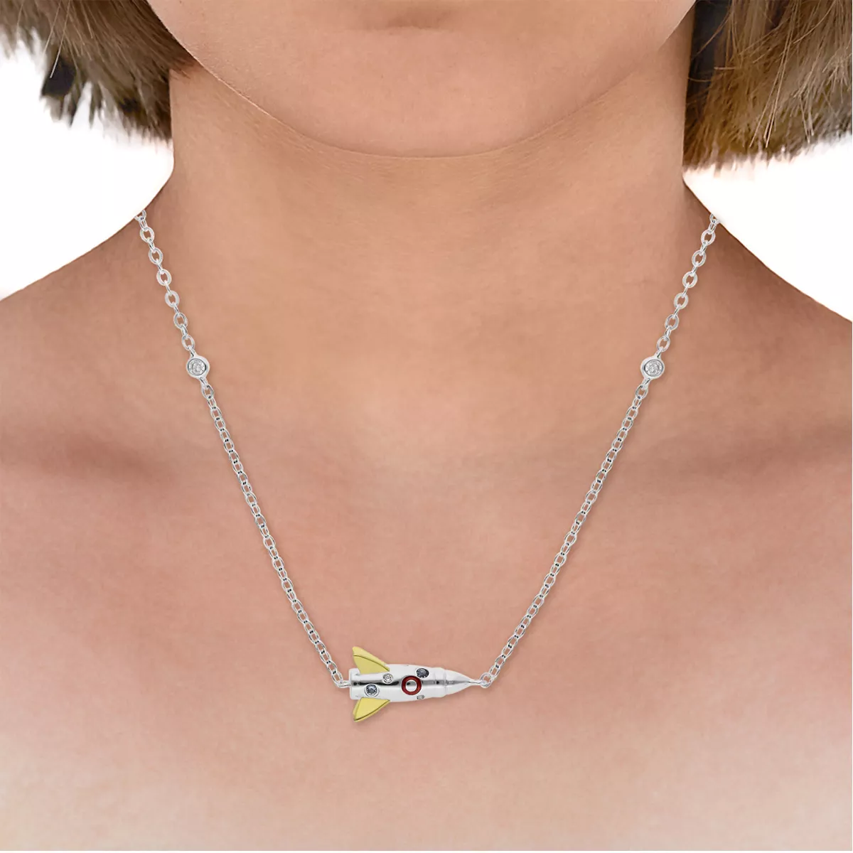 Briju Naszyjnik / łańcuszek srebrny rakieta kosmos 925S (KO-001861) 