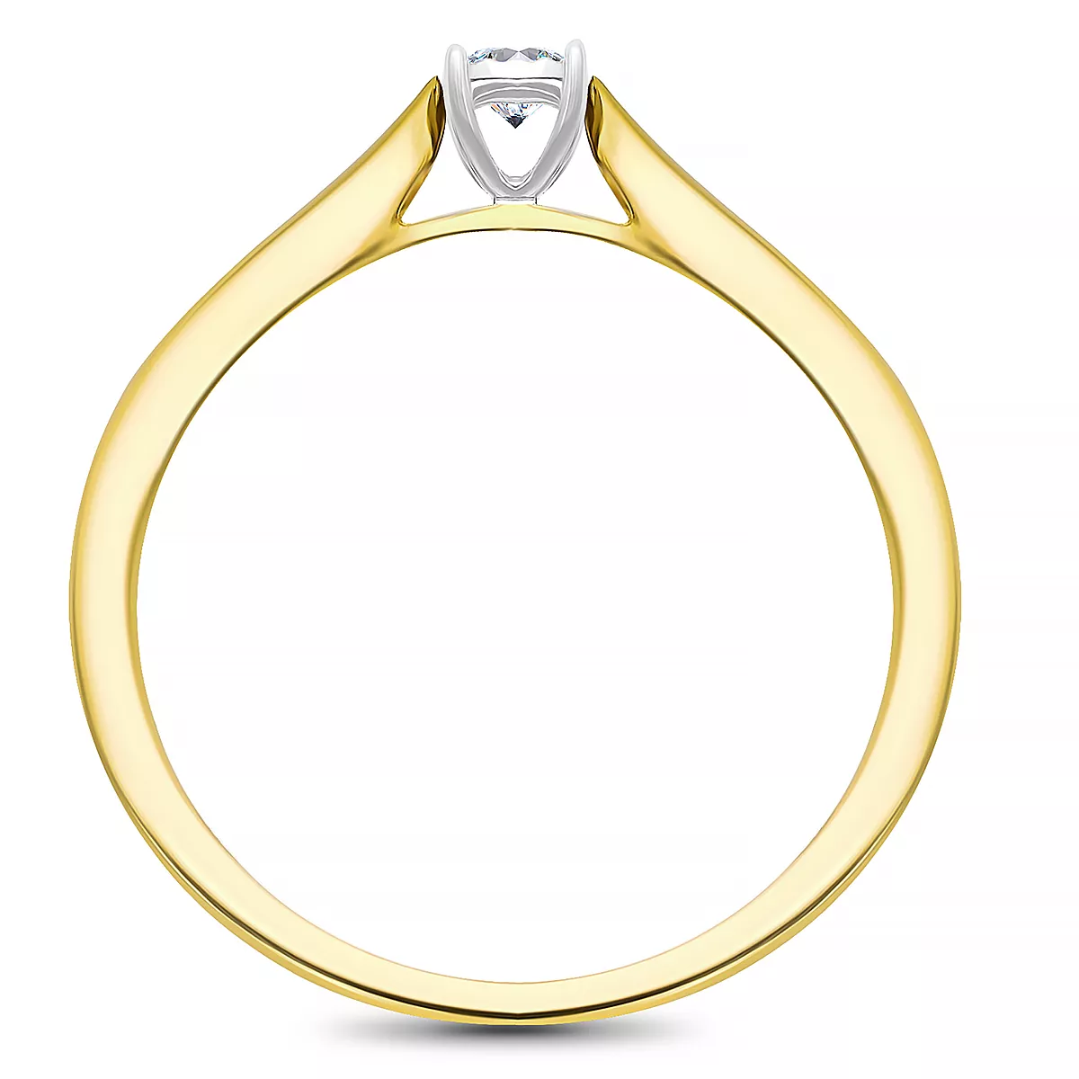 Briju Pierścionek zaręczynowy kolekcja Miracle 0,10 ct z żółtego i białego złota z diamentem 585 (BI-000407)