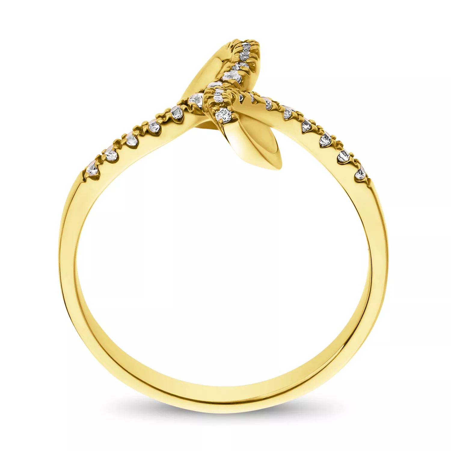 Briju Pierścionek z brylantami żółte złoto 0,144 ct 585 (B0422-100)