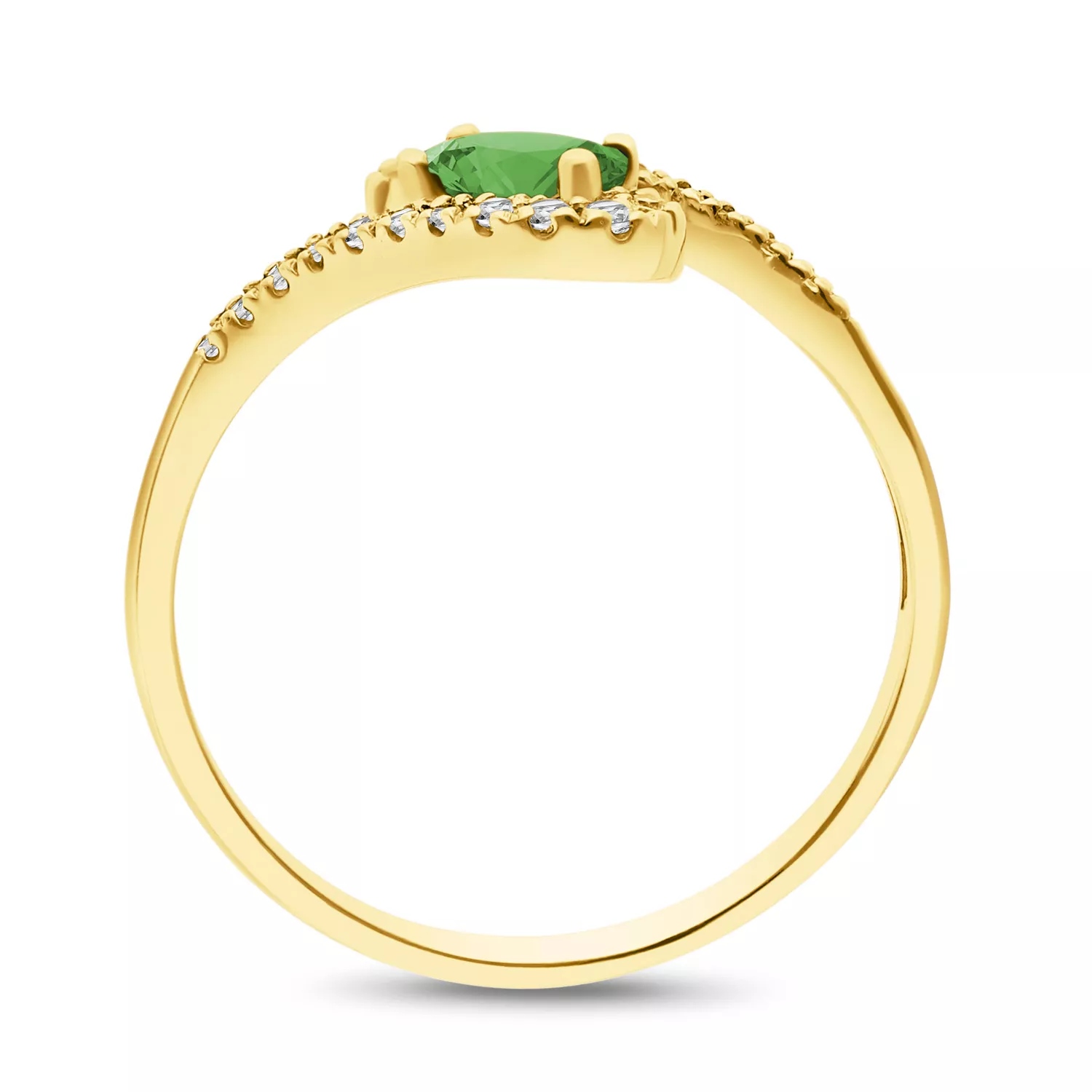 Briju Pierścionek żółte złoto szmaragd 0,25 ct 585 (B0359-100)