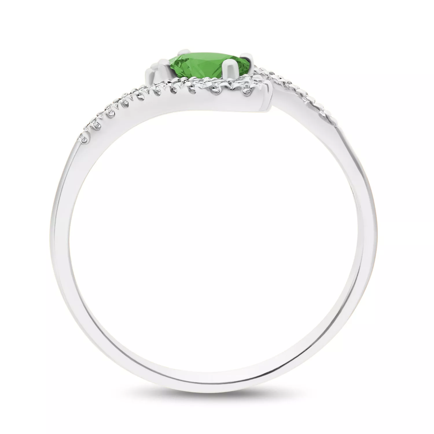 Briju Pierścionek białe złoto szmaragd 0,25 ct 585 (B0359-100)