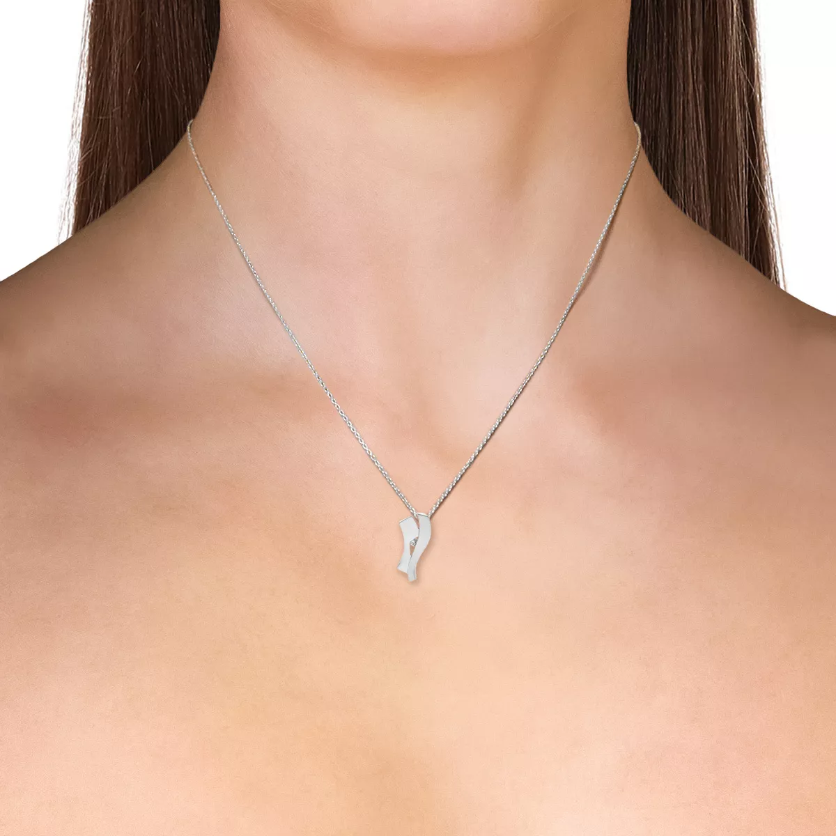 Briju Zawieszka / wisiorek do łańcuszka z brylantem białe złoto 585 (B0286-107) 