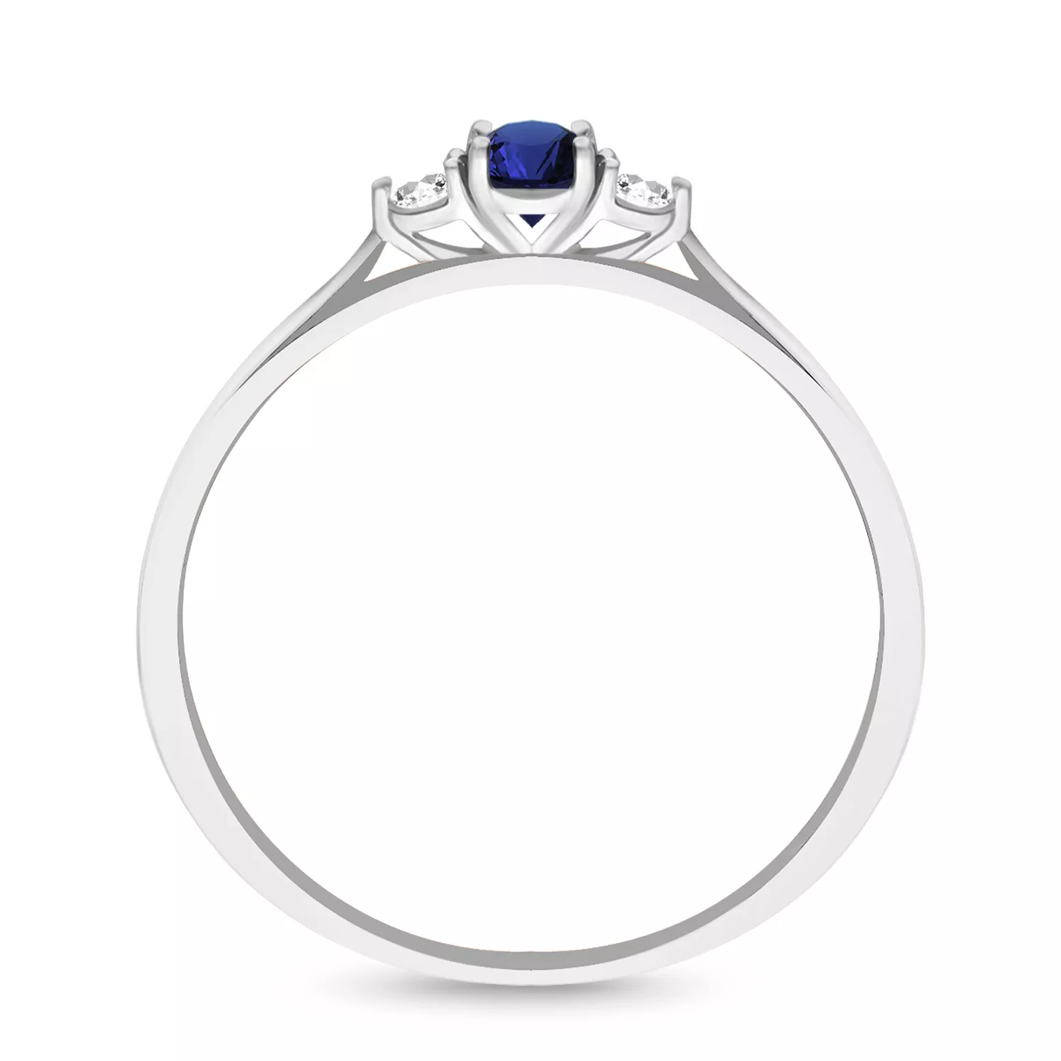 Pierścionek z brylantami żółte złoto szafir 0,2 ct 585 (B0656-100)