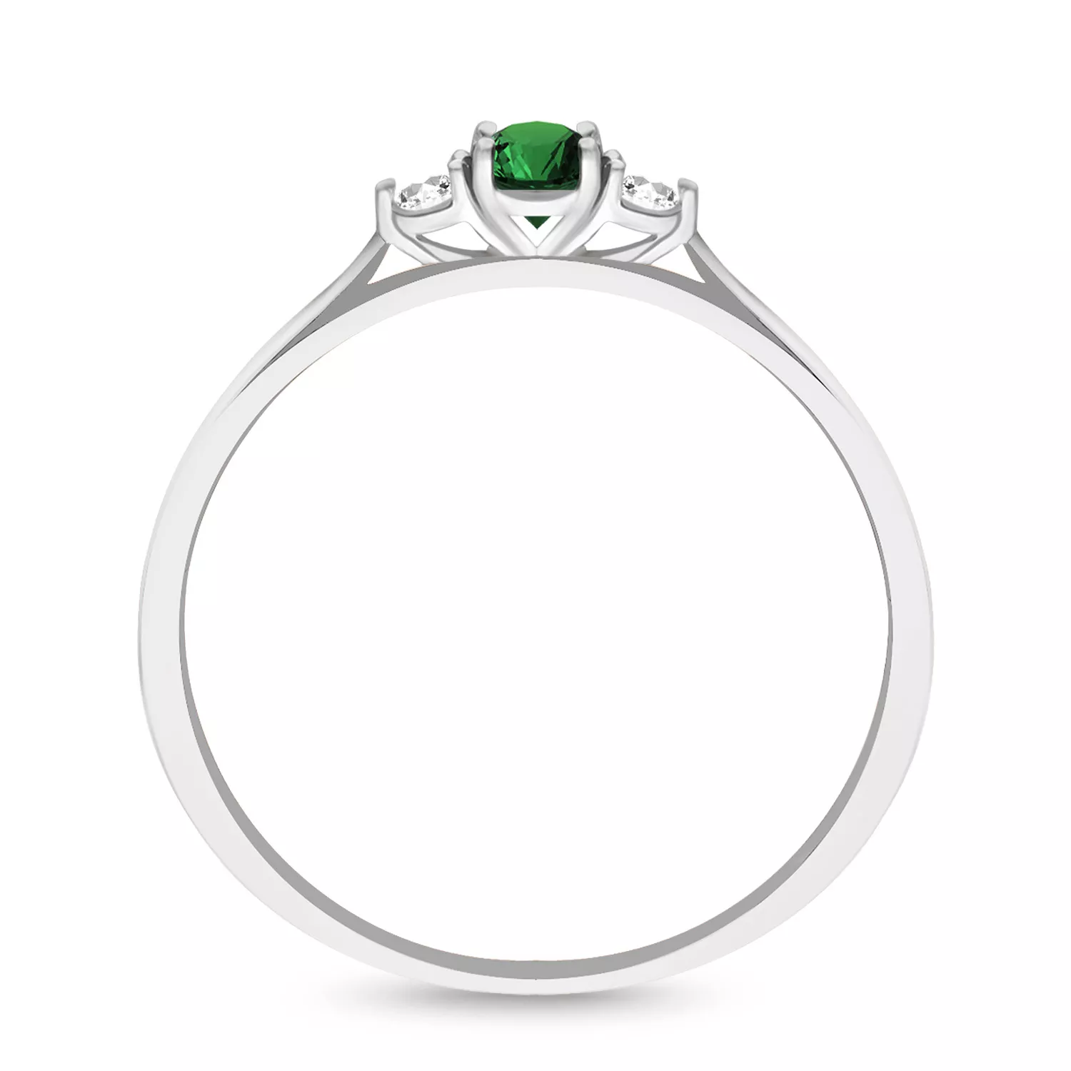 Pierścionek z brylantami żółte złoto szmaragd 0,2 ct 585 (B0656-100)