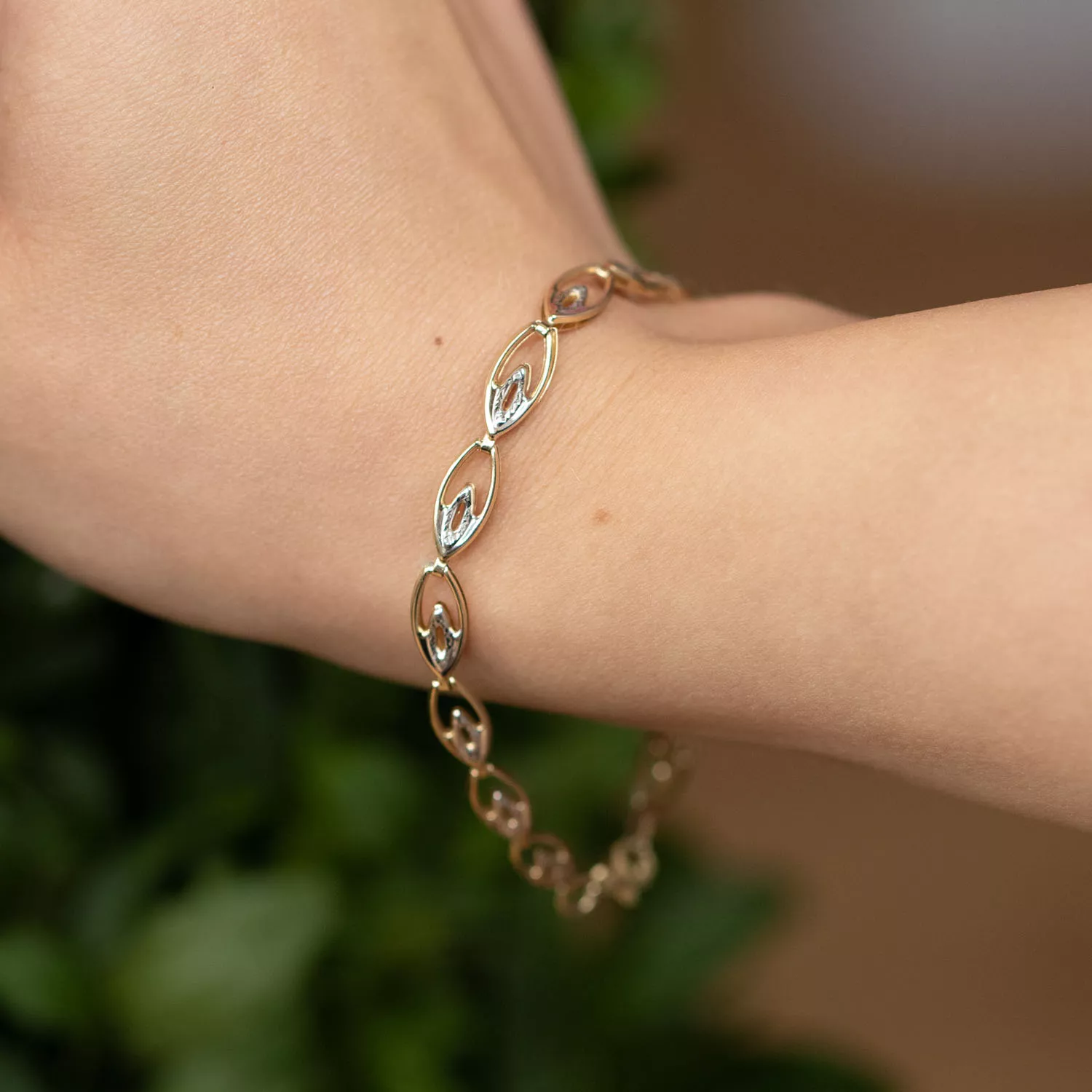 Briju Bransoletka damska kolekcja Aurum z żółtego i białego złota dwukolorowa 333 długość 18cm (BN-001536) 