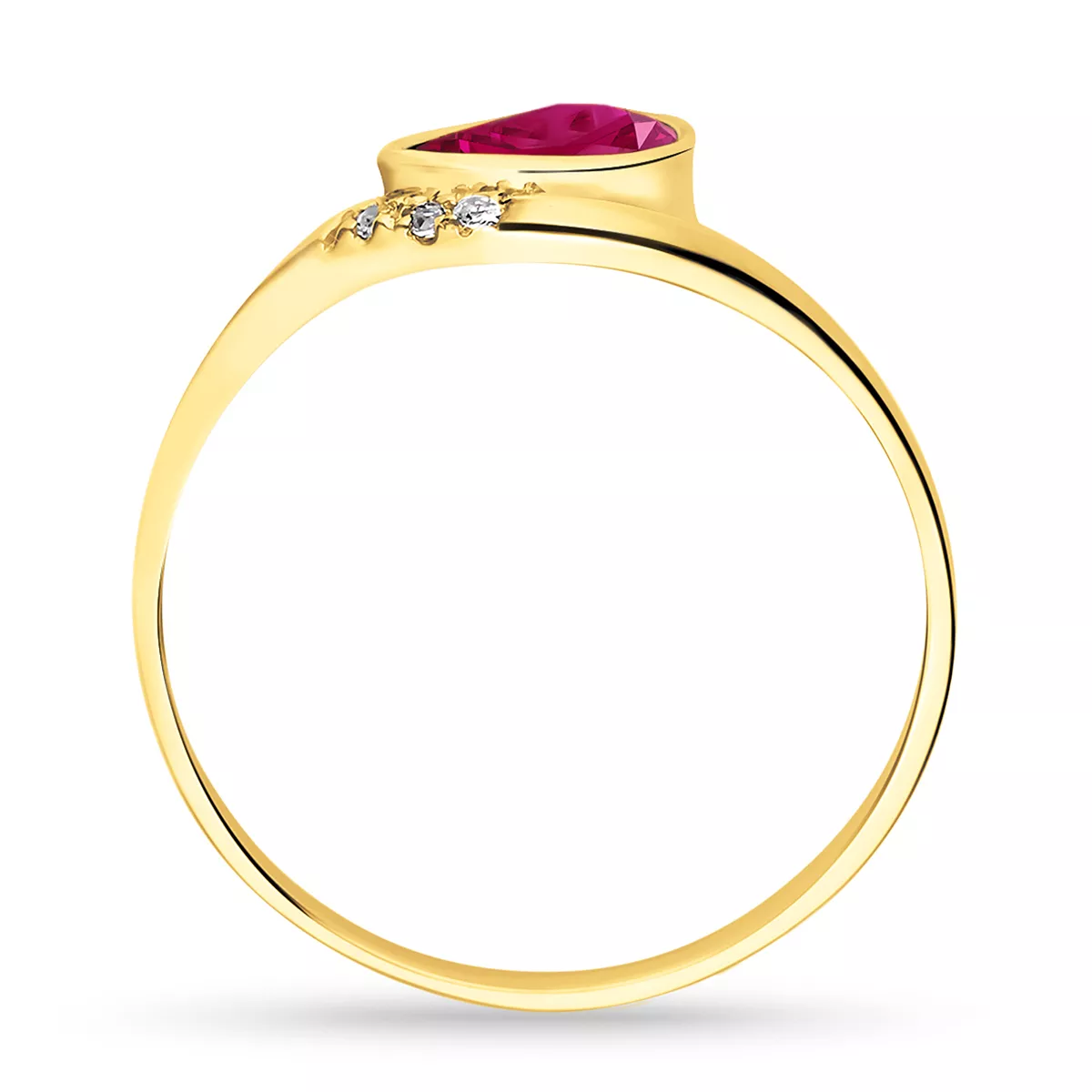 Briju Pierścionek z brylantami żółte zloto rubin 0,95 ct 585 (B0361-100)