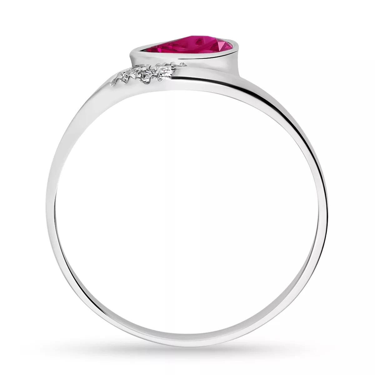 Briju Pierścionek z brylantami białe złoto rubin 0,95 ct 585 (B0361-100)