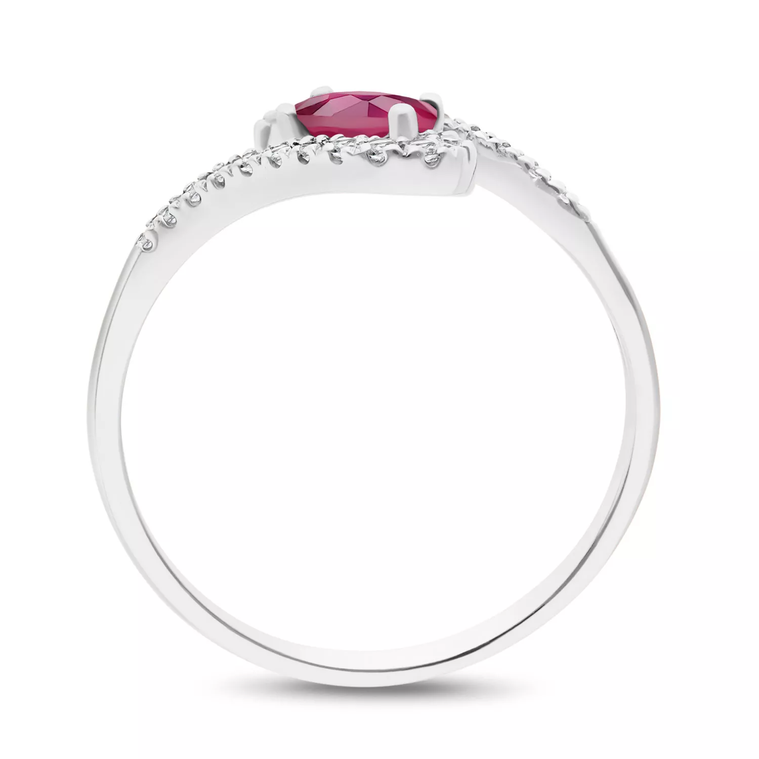 Briju Pierścionek białe złoto rubin 0,32 ct 585 (B0359-100)