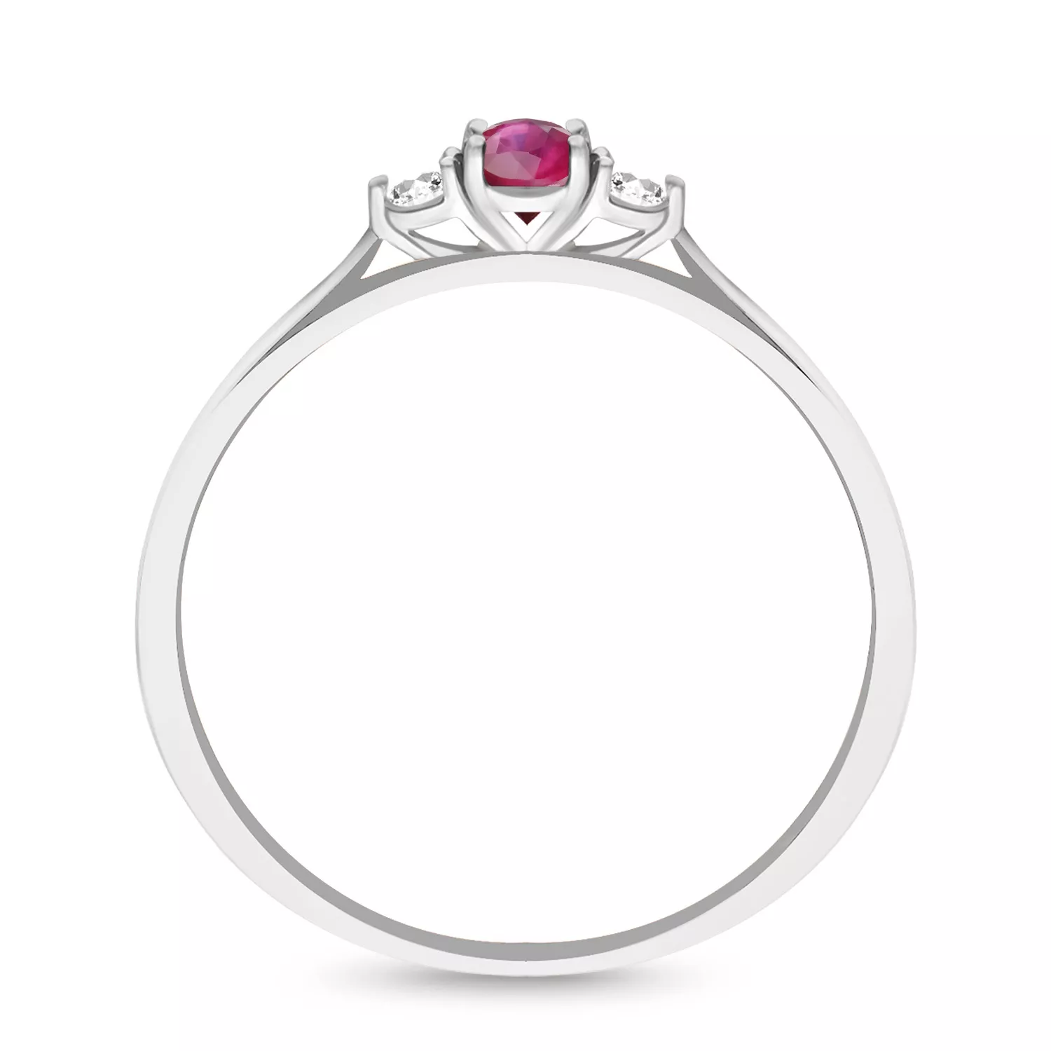 Pierścionek z brylantami żółte złoto rubin 0,2 ct 585 (B0656-100)