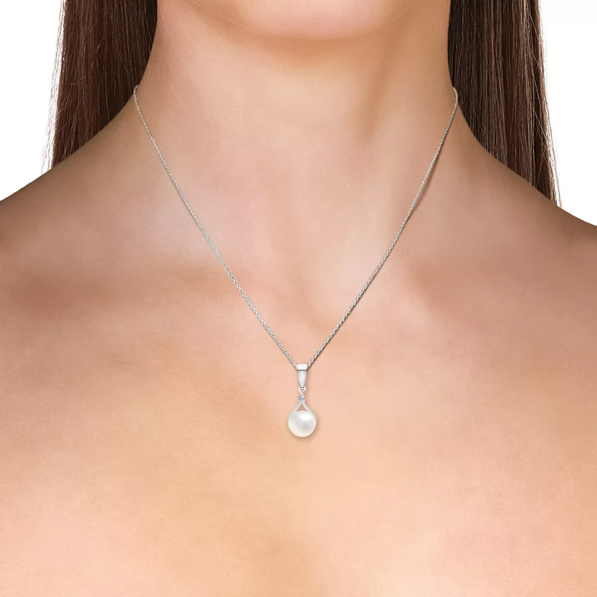 Briju Zawieszka białe złoto perła hodowlana 333 (P1834-103) 
