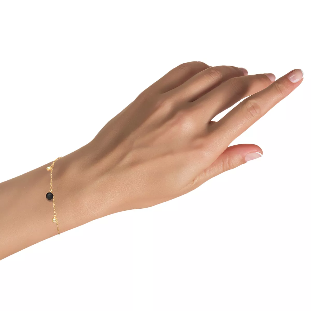 Briju Bransoletka srebrna kolekcja Bubbles z czarnym agatem 925S (BN-003772) 