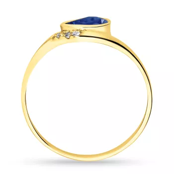Briju Pierścionek z brylantami żółte złoto szafir 0,95 ct 585 (B0361-100)