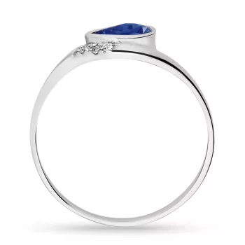 Briju Pierścionek z brylantami białe złoto szafir 0,95 ct 585 (B0361-100)
