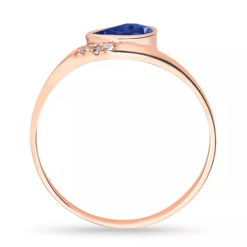 Briju Pierścionek z brylantami różowe złoto szafir 0,95 ct 585 (B0361-100)