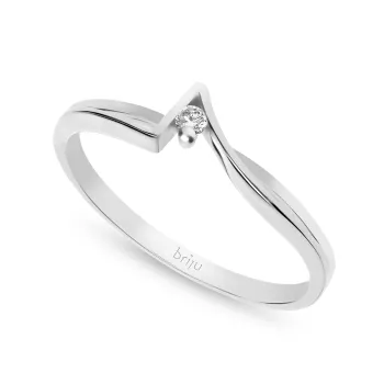 Briju Pierścionek z brylantem białe złoto 0,030 ct 585 (B0003-100)