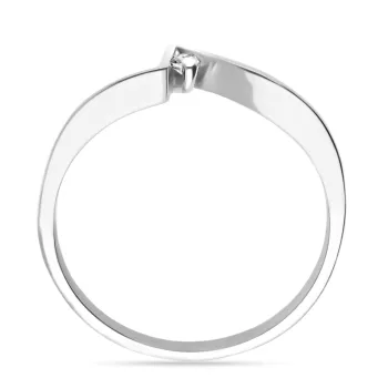 Briju Pierścionek z brylantem białe złoto 0,030 ct 585 (B0003-100)