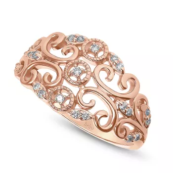 Briju Pierścionek z różowego złota kolekcja Vintage 0,09 ct  585 (BI-000933)