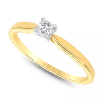 Briju Pierścionek zaręczynowy kolekcja Miracle 0,10 ct z żółtego i białego złota z diamentem 585 (BI-000407)