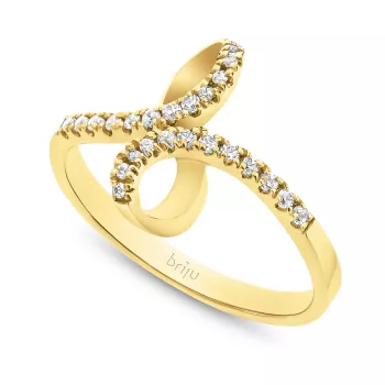 Briju Pierścionek z brylantami żółte złoto 0,144 ct 585 (B0422-100)
