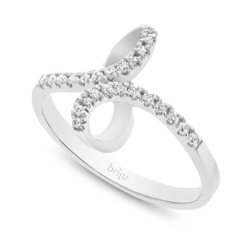 Briju Pierścionek z brylantami białe złoto 0,144 ct 585 (B0422-100)