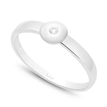 Briju Pierścionek z brylantem białe złoto 0,030 ct 585 (B0124-100)