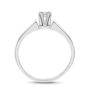 Briju Pierscionek z brylantem białe złoto 0,045 ct 585 (B0040-100)