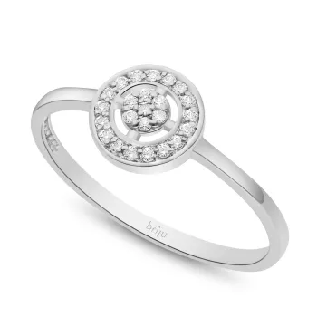 Briju Pierścionek z brylantami  białe złoto  0,125 ct 585 (B0529-100)