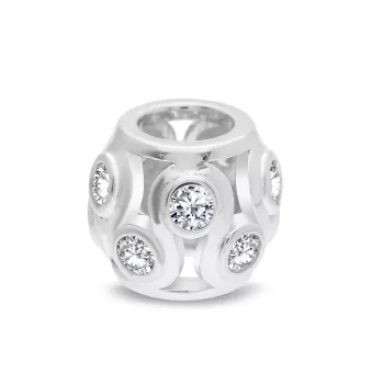 Briju Ogniwo / zawieszka do bransolety kolekcja Beads by Briju z cyrkoniami białe srebro 925S (ZW-001828) 