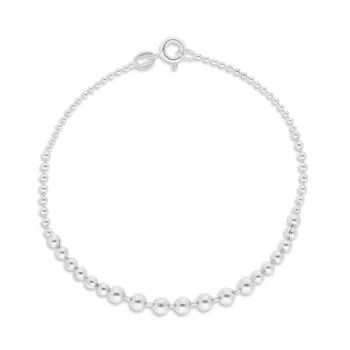 Bransoletka damska kulki białe srebro 925S (BN-002087) 
