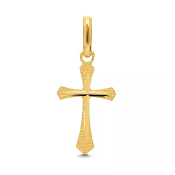 Zawieszka / wisiorek krzyżyk żółte złoto 585 (KR-000383) 