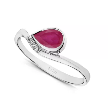 Briju Pierścionek z brylantami białe złoto rubin 0,95 ct 585 (B0361-100)