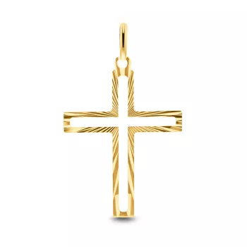 Zawieszka / wisiorek krzyżyk żółte złoto 585 (KR-000385) 