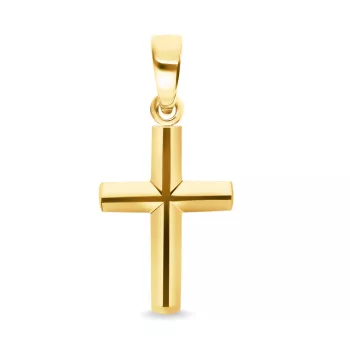 Krzyżyk wisiorek / zawieszka na łańcuszek żółte złoto 585 (KR-000416) 