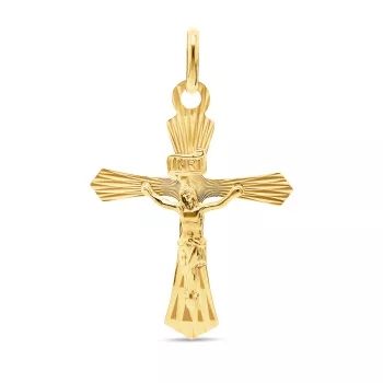 Wisiorek / zawieszka krzyżyk żółte złoto 585 (KR-000378) 